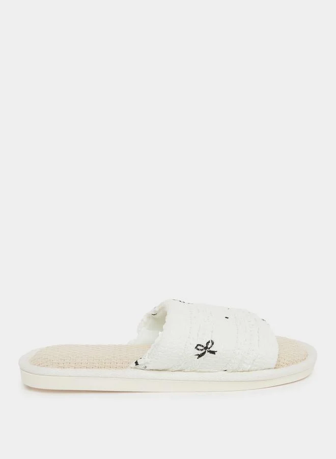 ستايلي Styli Bow Print Bedroom Slippers