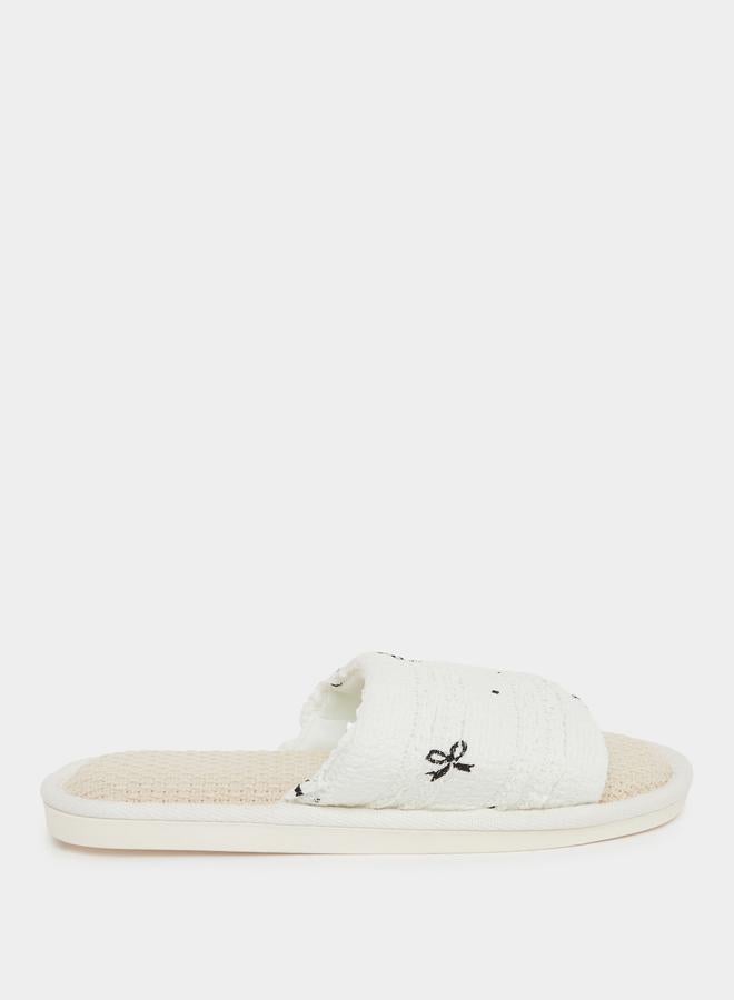Styli Bow Print Bedroom Slippers - Image 1