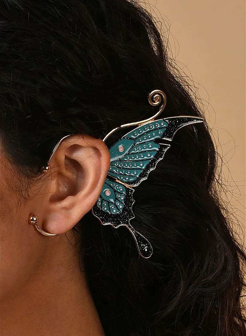SOHI Gold Plated Designer Ear Cuff