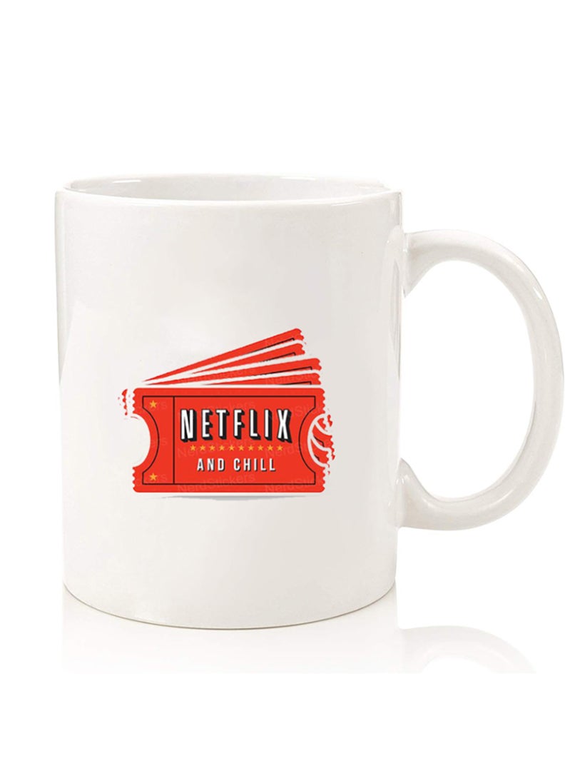 Theodor Premium Quality Two Sided Printed Coffee Mug Tea Cup For Home Office, Kids Men Women Netflix ticket - Image 1