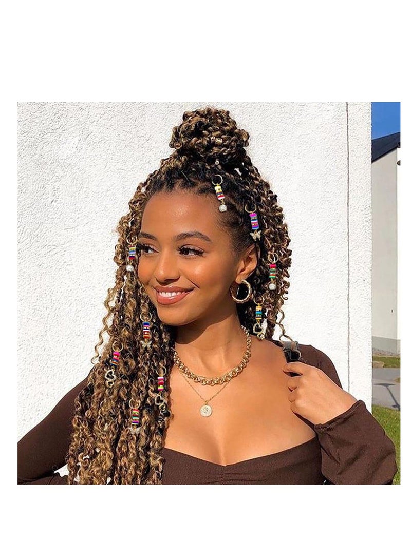 SYOSI Butterfly Crystals Loc Jewelry Gold Rhinestones Braid Hair Ring Jewels Heart African Dreadlock Accessories Charms for Black Women (18PCS)  - Image 4