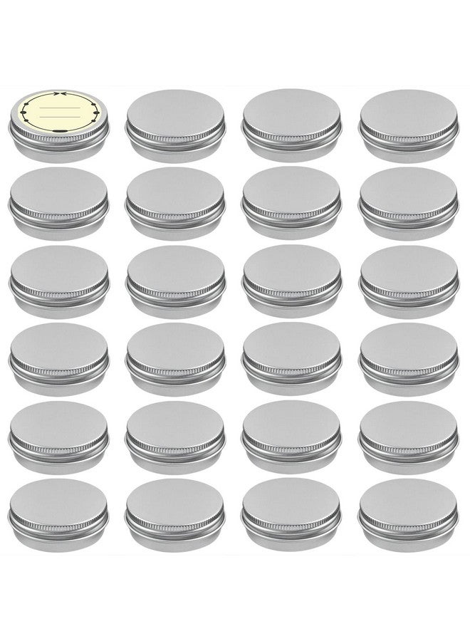 TUZAZO 24Pack 1/2 Oz Aluminum Tin Cans With Screw Lid And Labels, Refillable Travel Sized Cosmetic Containers Small Tins For Lip Balms, Salves, Lotion Bars, Candles - Image 1