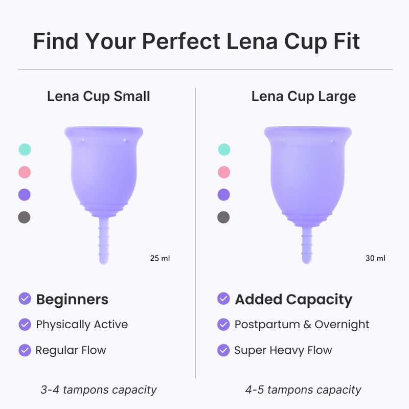 Lena Menstrual Cup Original â€“ Reusable Silicone Period Cup for Regular Flow, 12-Hour Leak-Free Protection, Soft & Comfortable, Beginner-Friendly Design - Small, Pink - Image 4