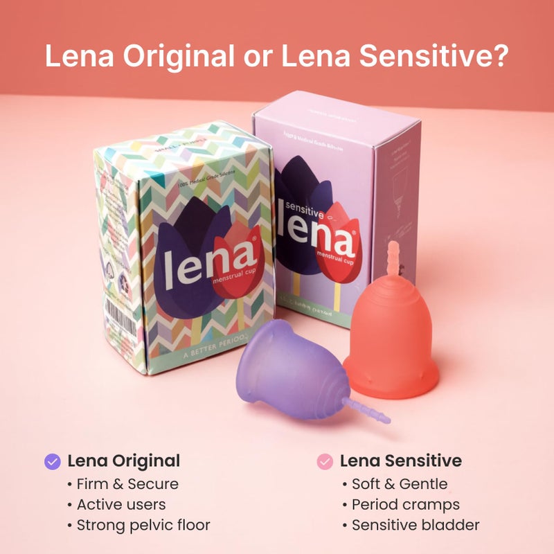 Lena Menstrual Cup Original â€“ Reusable Silicone Period Cup for Regular Flow, 12-Hour Leak-Free Protection, Soft & Comfortable, Beginner-Friendly Design - Small, Pink - Image 5