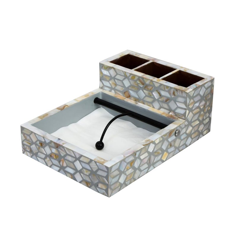 THE HOME CO. Enhance your home style The Home Co Mother of pearl no 6 grey white NapkinHolder  - Image 4