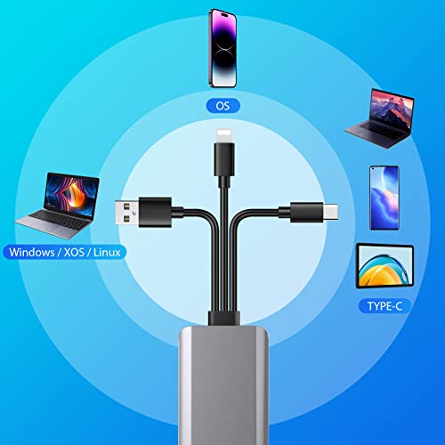 JOOPSHEE 5-in-1 Multi Memory Card Reader,Aluminum SD/TF/CF/MS/M2/Micro SD Card Reader Adapter for i-Phone/i-Pad USB C and USB A Devices,No Application Required Plug and Play - Image 5