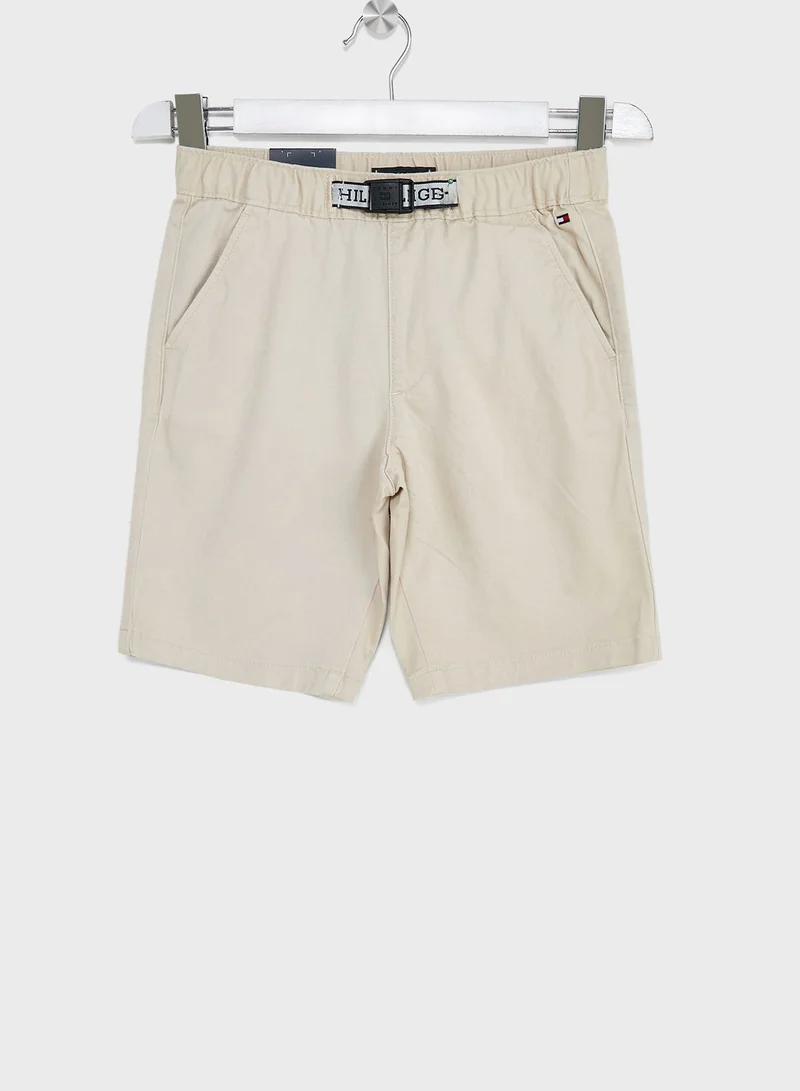TOMMY HILFIGER Kids Belted Comfort Chino Shorts