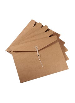 YOKIVE 10 Pack String Envelope File Folder String Tie Closure Paper Pocket Folders Letter Size Bills Files Organizer For Office(Brown A4)  - Image 1