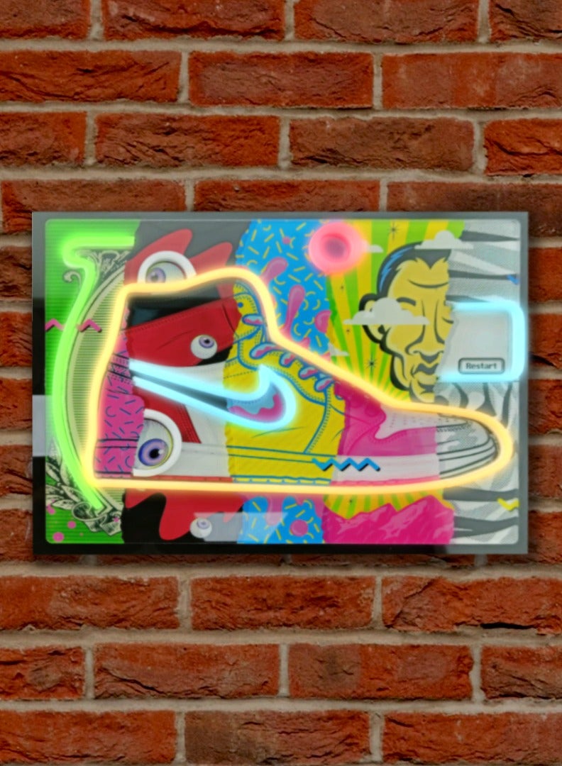 DXBSTAMPS Air Jordan LED Neon Sign for Wall Decoration, Gaming Room Wall Decor, Gaming Style Sneakers, 40 x 30 cm, 15.74 x 11.81 Inches With Wall Mount - Image 1