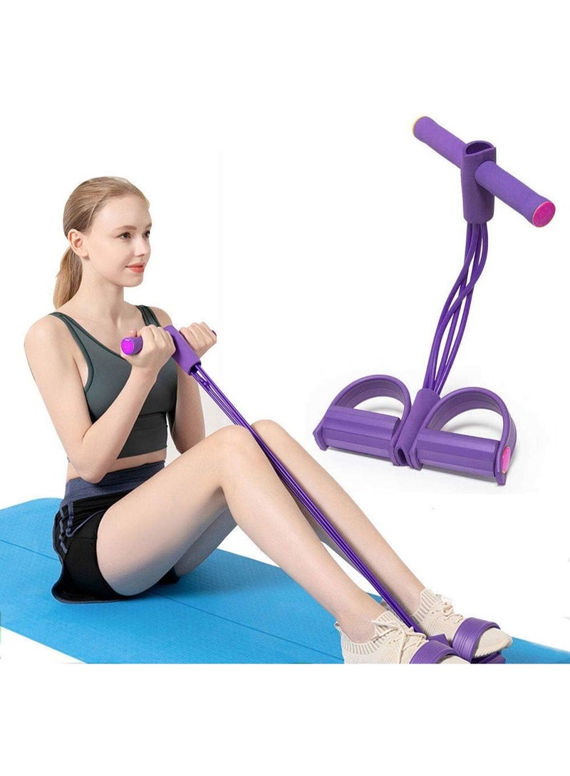 Pedal Resistance 4-Tube Pull Rope Abdominal Exerciser – Full Body Fitness Equipment for Arms, Legs & Core Strength Training - Image 1