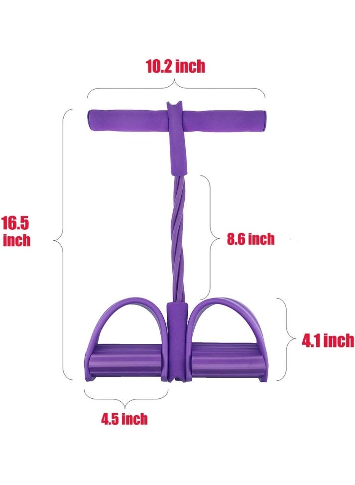 Pedal Resistance 4-Tube Pull Rope Abdominal Exerciser – Full Body Fitness Equipment for Arms, Legs & Core Strength Training - Image 4