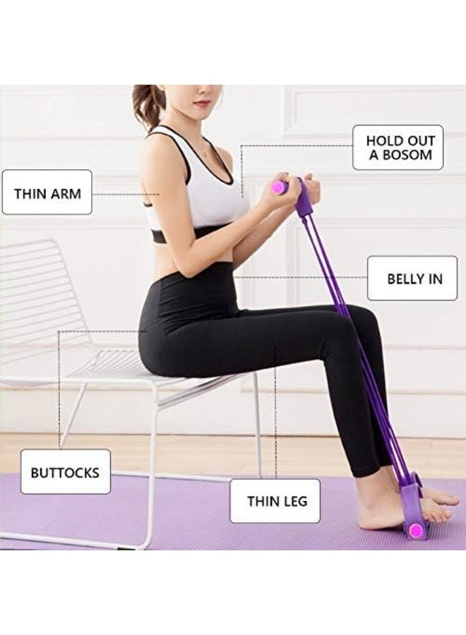 Pedal Resistance 4-Tube Pull Rope Abdominal Exerciser – Full Body Fitness Equipment for Arms, Legs & Core Strength Training - Image 2