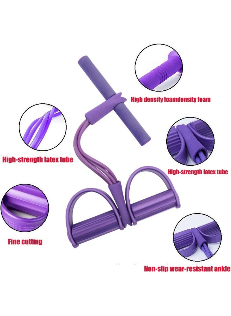 Pedal Resistance 4-Tube Pull Rope Abdominal Exerciser – Full Body Fitness Equipment for Arms, Legs & Core Strength Training - Image 5