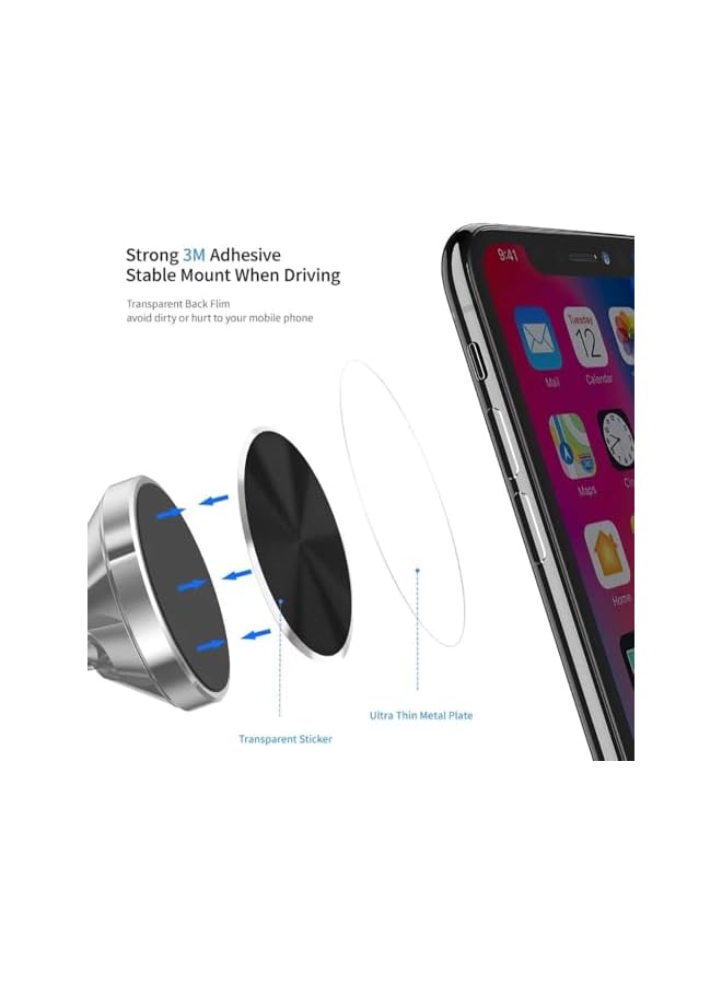 S-TOP 4 Pack Metal Plates Round Black Discs with Strong Adhesive for Magnetic Car Mount Phone Case Back, Universal Cell Phone Holder Stickers Without Holes - Image 3