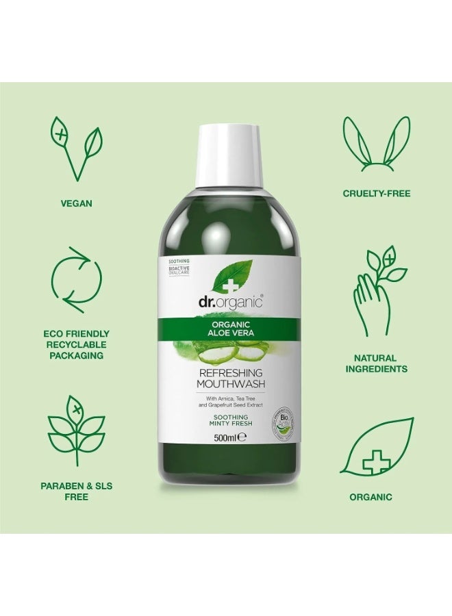 دكتور أورجانيك غسول الفم العضوي الحيوي للعناية بالفم بخلاصة الصبار 500 مل - Image 3