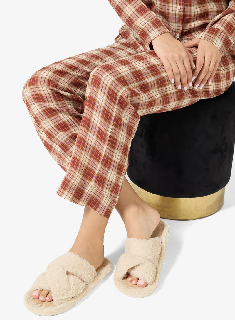 جينجر شبشب غرفة نوم فرو صناعي مريح