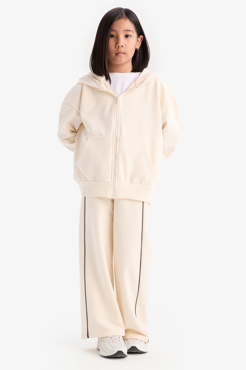 DeFacto Girl Hooded Basic Pocket Zippered Sweatshirt - Image 2