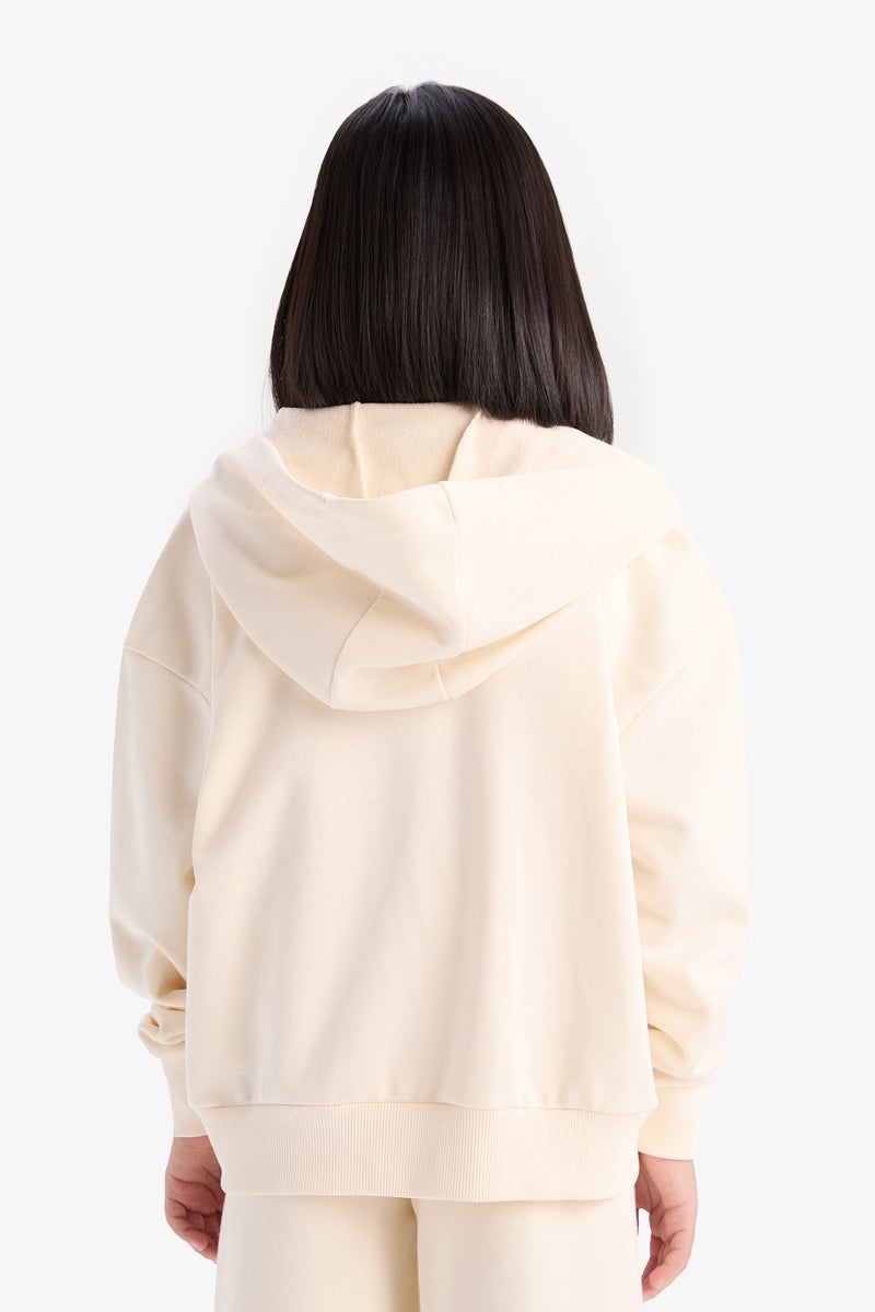 DeFacto Girl Hooded Basic Pocket Zippered Sweatshirt - Image 5