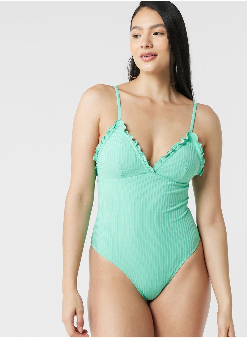 VERO MODA - Strappy High Leg Swimsuit - Image 1