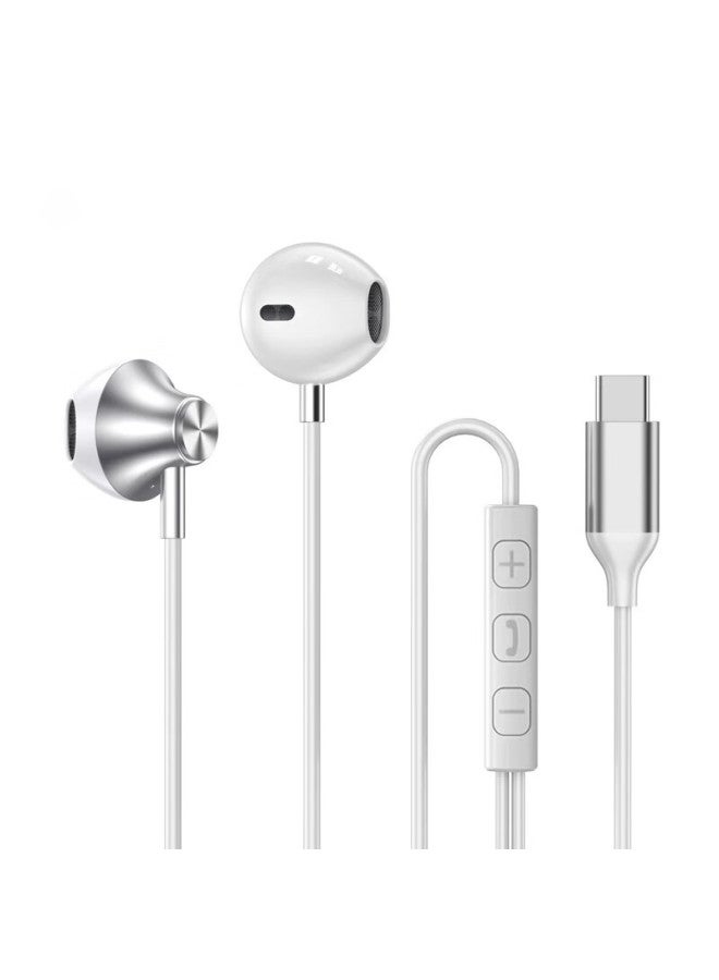 Yomo [Government Subsidy] Type-C Earphones Metal Wired Earphones Compatible With Apple, Huawei, Xiaomi, Oppo Phones Apple 15 And Above Models J108-White - Image 4