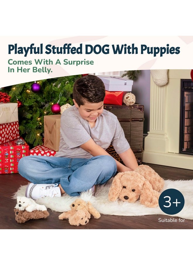 PixieCrush PixieCrush Adopt Me Dog Stuffed Animals for Girls Ages Three to Eight- Mommy Labradoodle with Four Puppies- Magical Dog Pillow Plushie - Enchanting Toy Dog Surprise for Imaginative Play  - Image 2