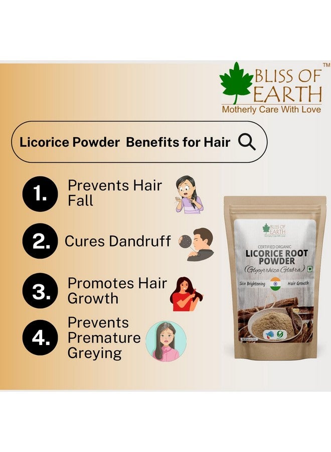 BLISS OF EARTH مسحوق جذور العرقسوس العضوي من بليس أوف إيرث للاستخدام مسحوق الموليثي للهضم وتفتيح البشرة والشعر والوجه 453 جرام - Image 5