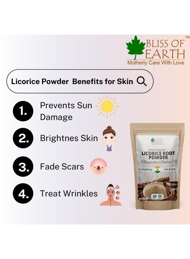 BLISS OF EARTH مسحوق جذور العرقسوس العضوي من بليس أوف إيرث للاستخدام مسحوق الموليثي للهضم وتفتيح البشرة والشعر والوجه 453 جرام - Image 4