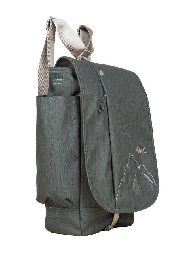 HAIKU To Go Convertible 2.0 Crossbody and Backpack Messenger-Style Travel Bag with Adjustable Shoulder Straps, Dual Pockets, Deep Forest - Image 2