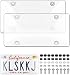 KLSKKJ 2 Pack Clear License Plate Covers License Plate Protector Unbreakable Plastic Shields Tag Holder Fits Standard US Plate with Screws Caps - Image 2