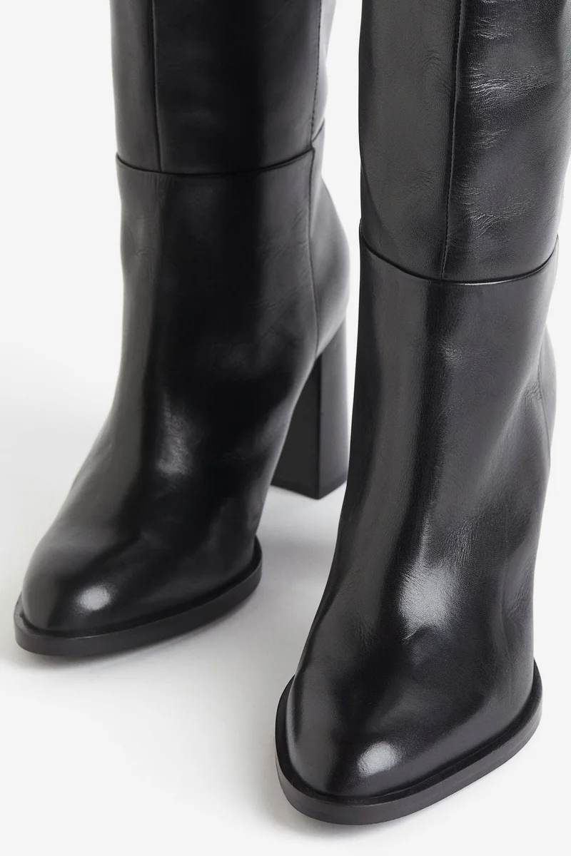H&M Knee-High Leather Boots