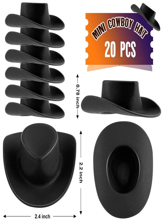 FFNIU 20Pcs Plastic Mini Western Cowboy Cowgirl Hat, Miniature Doll Hats, Cute Party Hats for Pretend Play Dollhouse Decoration - Image 5