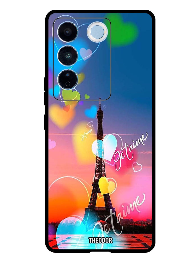Theodor Protective Case Anti Scratch Shock Proof Bumper Cover For Vivo V27 Pro Love Paris - Image 1