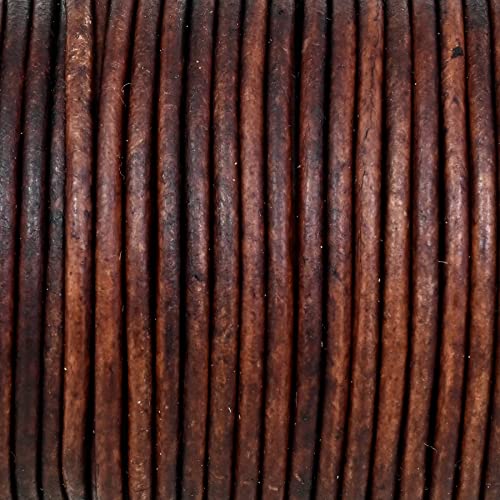 GENIQUE Real/Genuine Round Leather Cord for Jewelry Making, Leather String Cord for Crafting, Necklace, Bracelets, Braiding, Wraps (2mm, Antique Brown Distressed) - Image 4