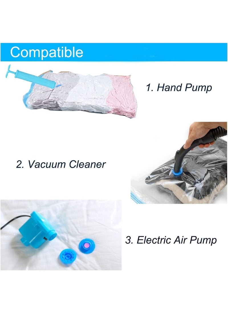 Generic - Vacuum Storage Bags Space Saving Bags for Comforters Clothes Pillow Bedding Blanket Storage, Double Zip Lock Seal & Leak Valve, Free Travel Hand Pump Included - Image 1