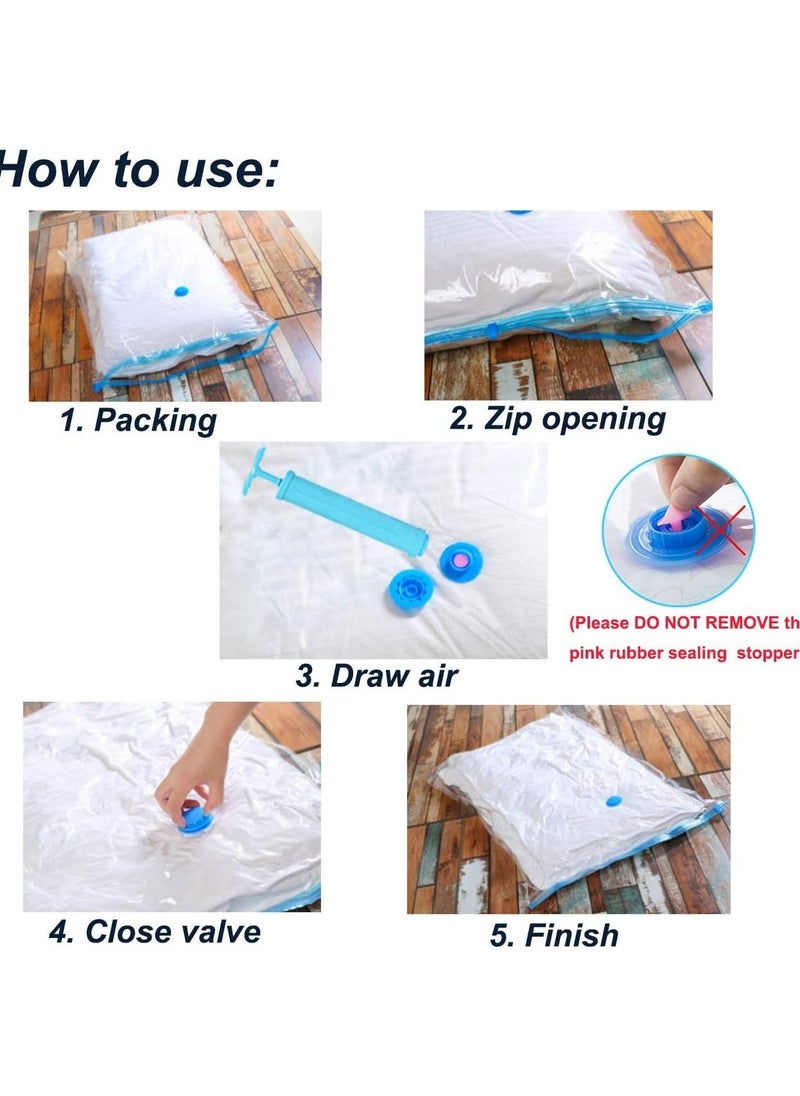 Generic - Vacuum Storage Bags Space Saving Bags for Comforters Clothes Pillow Bedding Blanket Storage, Double Zip Lock Seal & Leak Valve, Free Travel Hand Pump Included - Image 1