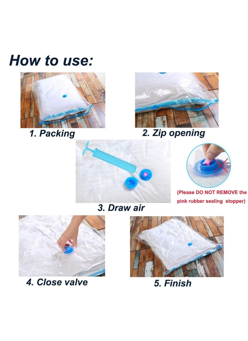 Generic - Vacuum Storage Bags Space Saving Bags for Comforters Clothes Pillow Bedding Blanket Storage, Double Zip Lock Seal & Leak Valve, Free Travel Hand Pump Included - Image 1