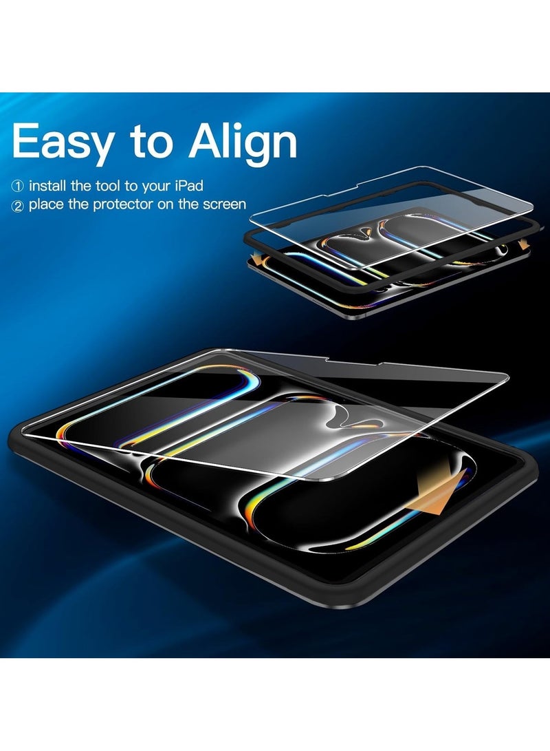 Techie حماية شاشة زجاجية مقسّاة متميزة لجهاز آبل آيباد إير 13 بوصة M2 (2024) مع إطار تركيب سهل المحاذاة، وضوح عالي، مضادة لبصمات الأصابع، خالية من الفقاعات - عبوة من 2 - Image 2