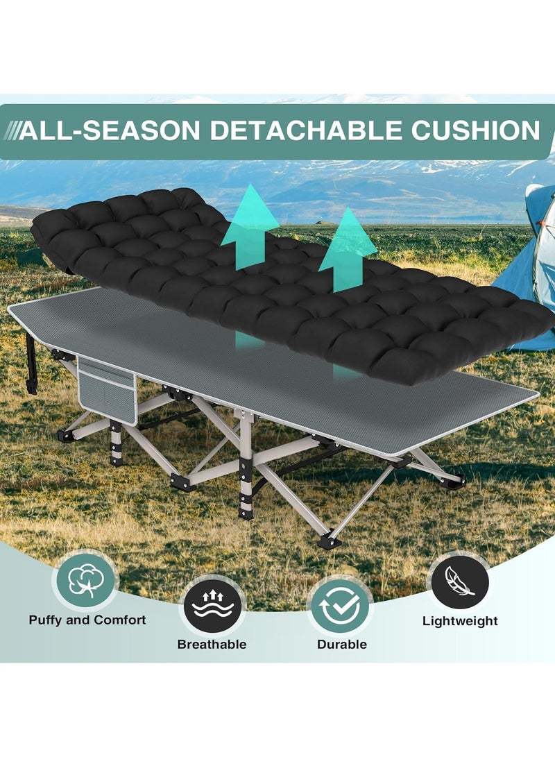 Adult Camping Cot, Heavy-Duty Portable Folding Cot with Mattress, Ideal for camping, travel, tent stays, day beds, and home guest use. Foldable padded sleeping cot with 226KG max load capacity - Image 3