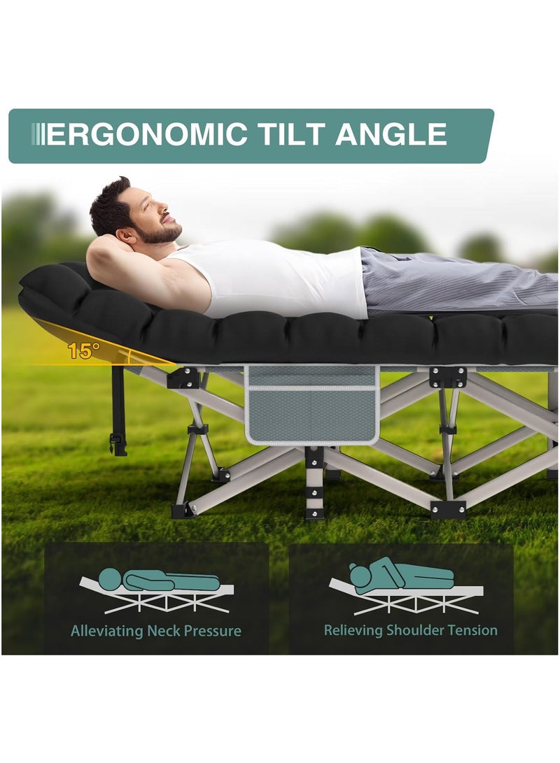 Adult Camping Cot, Heavy-Duty Portable Folding Cot with Mattress, Ideal for camping, travel, tent stays, day beds, and home guest use. Foldable padded sleeping cot with 226KG max load capacity - Image 4