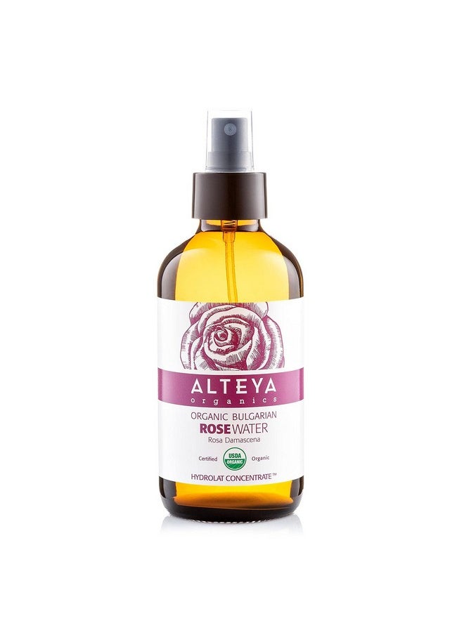 ألتيا أورجانيكس تونر للوجه بماء الورد العضوي المعتمد من وزارة الزراعة الأمريكية من Alteya Organics، 240 مل/8 أونصة سائلة من ماء زهرة الورد الدمشقي البلغاري النقي، مرطب حائز على جوائز، زجاجة رذاذ زجاجية كهرمانية  - Image 1