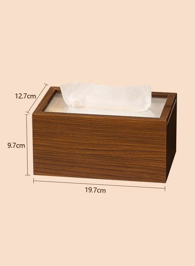 XiuWoo Facial Tissue Paper Box Cover, Wooden Tissue Box Holder, Facial Tissue Case Dispenser, Rectangular Tissue Holder for Home/Office/Car Decoration - Image 2