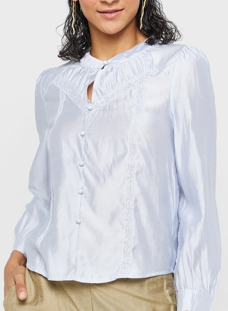 ELLA Top With Lace Trim