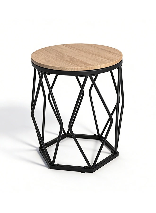 Migue home Set of 2 Round Coffee Table for Living Room, Side Table, Easy Assembly, Bright Walnut Color - Image 5