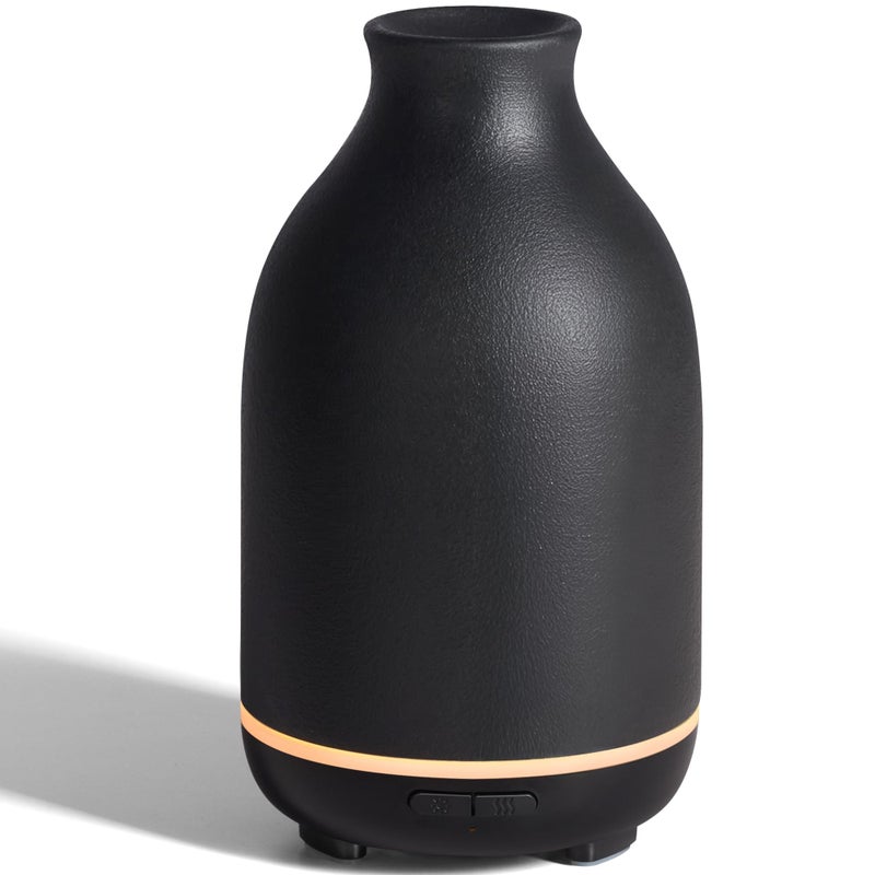 InnoGear Essential Oil Diffuser 150ml Ceramic Stone Diffuser Handcrafted Aromatherapy Diffusers Ultrasonic Cool Mist Humidifier Vaporizor with 2 Mist Modes Waterless Auto Off for Room Office Black - Image 2