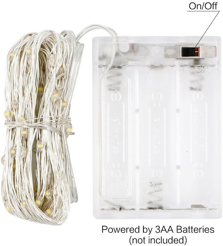 ANJAYLIA Fairy Lights, 10ft 30 LED Mini String Lights Battery Operated Firefly Starry Lights for Wedding, Bedroom, Party, Christmas, White 2 Pack - Image 3
