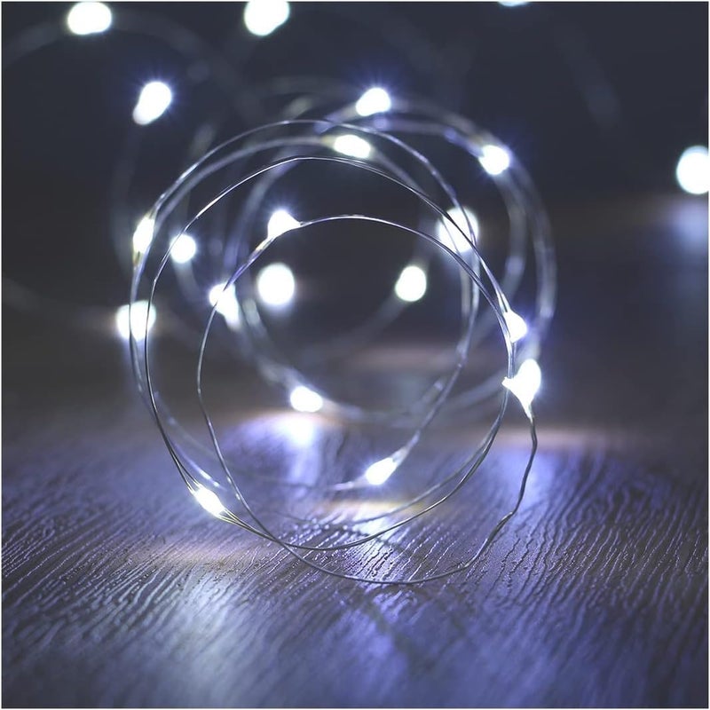 ANJAYLIA Fairy Lights, 10ft 30 LED Mini String Lights Battery Operated Firefly Starry Lights for Wedding, Bedroom, Party, Christmas, White 2 Pack - Image 1