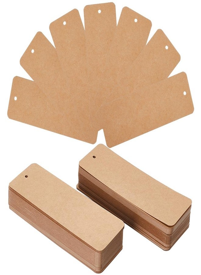 SOFPLATE 150Pcs 6 x 2 Inch Paper Blank Bookmarks Card Stock Bookmarks Blank Brown Paper Gift Tags with Hole Rectangle Kraftpaper Book Marks for Painting Hanging Labels Decor DIY Art Crafts Projects - Image 1