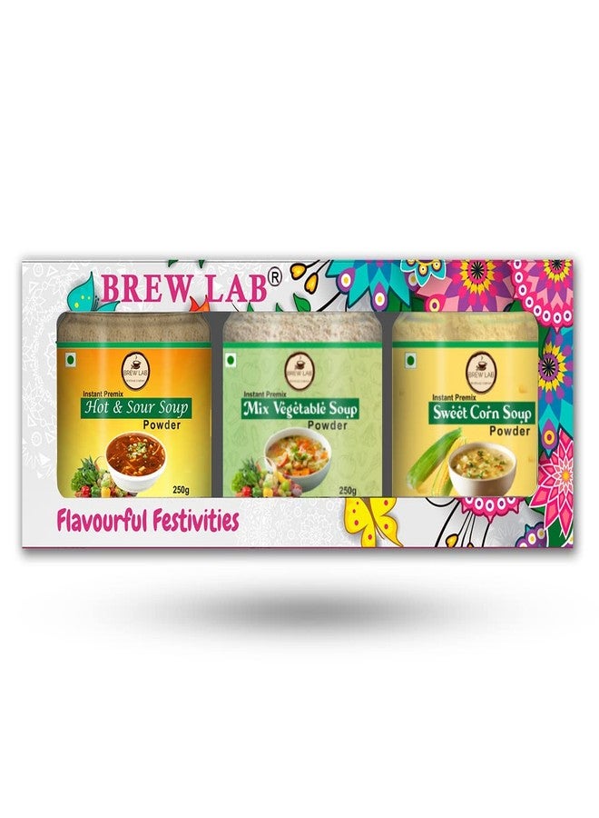 Brew Lab Festival Gift Set of Mix Vegetable, Sweet Corn, and Hot & Sour Soup || Gift Pack || Diwali gift hampers | Festive Gift Box | - Image 1