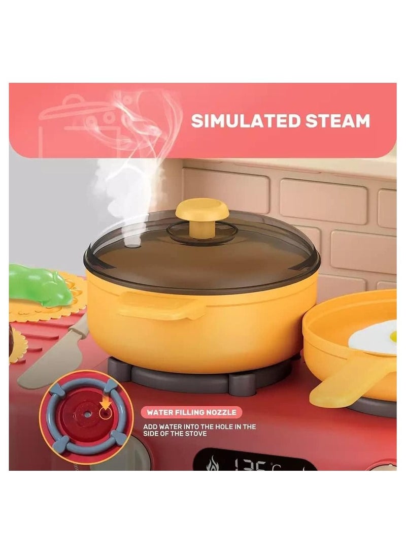 Nano Classic Kids Kitchen Set 69cm Tall -Pretend Play House Children Toy 42 Pcs Kitchen Set Toy For Girls - Image 4