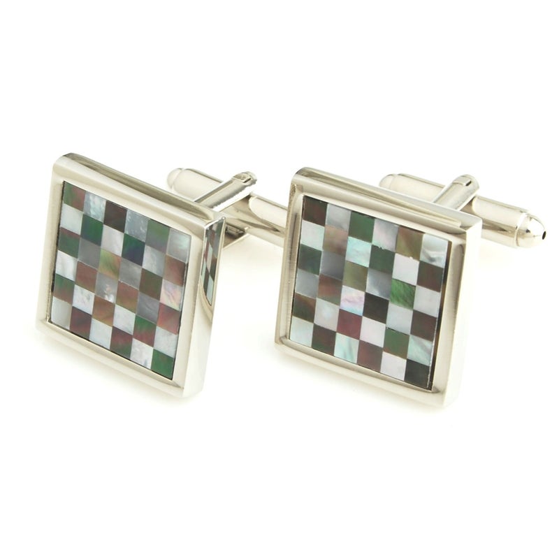 Peluche Natural Mother of Pearl & Natural Stone (Semi-Precious) Cufflinks for Men - Image 5